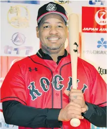  ??  ?? Manny Ramirez is playing for the Kochi Fighting Dogs in Japan this year. — ASSOCIATED PRESS
