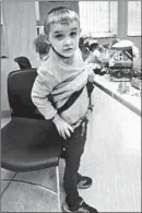 ?? LAW ENFORCEMEN­T EVIDENCE PHOTO ?? DCFS was called after a bruise on AJ’s hip was seen Dec. 18. AJ reportedly told a doctor, “Maybe someone hit me with a belt. Maybe mommy didn’t mean to hurt me.”
