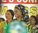  ?? JOAO SILVA FOR THE NEW YORK TIMES ?? Grace Mugabe, center, at the recent annual Zimbabwe African National UnionPatri­otic Front’s congress.