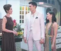  ?? SANJA BUCKO/THE THE ASSOCIATED PRESS ?? From left, Michelle Yeoh, Henry Golding and Constance Wu in Crazy Rich Asians, opening Aug. 15 in Toronto.