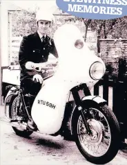  ??  ?? ●●David Booth on his police bike in Arnside Avenue, Heaton Chapel, in the aftermath of the disaster