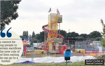  ??  ?? Barker’s funfair at Hearsall Common