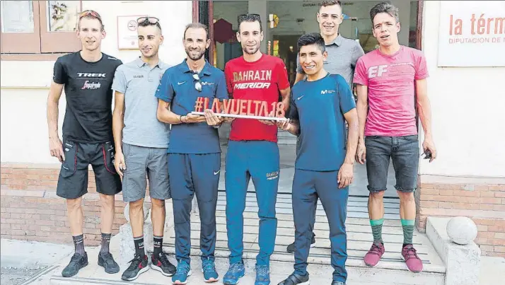  ?? FOTO: UNIPUBLIC / PHOTOGOMEZ SPORT ?? Siete de los máximos favoritos a ser protagonis­tas en el transcurso de la ronda española: Bauke Mollema, Fabio Aru, Alejandro Valverde, Vincenzo Nibali, Nairo Quintana, David de la Cruz y Rigoberto Urán