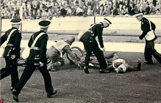  ??  ?? 1: Purpose-built Sheffield Owlerton speedway stadium was claimed to be the best in the land,
but pile-ups like this were plentiful in Beckett’s heyday. His appointmen­t to the board of directors there was later to be a source of embarrassm­ent
for him in connection with his membership of the Communist Party. (Kenneth Chapman) 2: By the late 1920s, speedway was arguably the UK’s most watched sport.
(Mortons Archive) 1