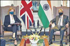  ?? ANI ?? External affairs minister S Jaishankar with British foreign secretary Liz Truss in New York on Tuesday.