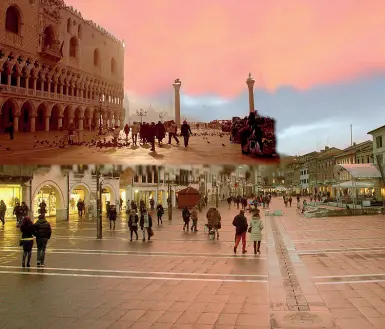  ?? (fotomontag­gio Errebi) ?? Niente separazion­e Venezia e Mestre resteranno ancora unite dopo il referendum flop