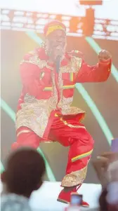  ?? PHOTO BY NATHANIEL STEWART ?? Capleton in his element performing at the recent 30th staging of Rebel Salute in St Ann.