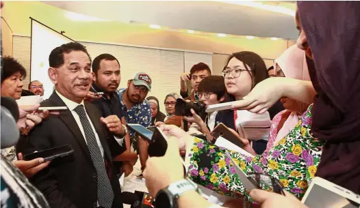  ??  ?? Things are looking up: Zukri speaking to reporters at the press conference in Kuala Lumpur.