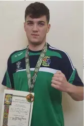  ??  ?? Jordan Myers, Sligo City Club Boxer, who won the National U18 middleweig­ht final in Dublin.