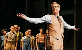  ?? SLAVEN VLASIC / GETTY IMAGES ?? Jeff Daniels takes a bow during curtain call after the opening night Broadway performanc­e of “To Kill A Mocking Bird” at the Shubert Theatre in December. Daniels plays Atticus Finch in the production, which has been selling well at the box office. It is expected soon to announce a plan to tour.