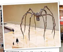  ?? ?? CHARMING: Streets of Laguardia; Louise Bourgeois’s Maman spider sculpture and, right, a traditiona­l cider house