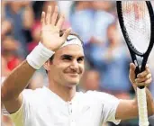  ?? WILL OLIVER/EPA ?? Roger Federer, above, celebrates his 7-6 (0), 6-3, 6-2 win against Dusan Lajovic at Wimbledon on Thursday.
