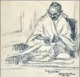  ?? IMAGE COURTESY: SOTHEBY’S ?? The pencil portrait was drawn by artist John Henry Amshewitz when Mahatma Gandhi was in London for the 1931 Round Table Conference.