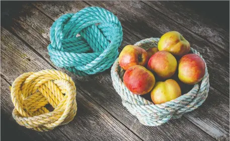  ??  ?? These handcrafte­d bowls are a pretty reflection of the importance of rope in Maritime culture.