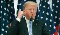  ?? The Canadian Press ?? President Donald Trump speaks during a news conference at the Lotte New York Palace hotel during the United Nations General Assembly.