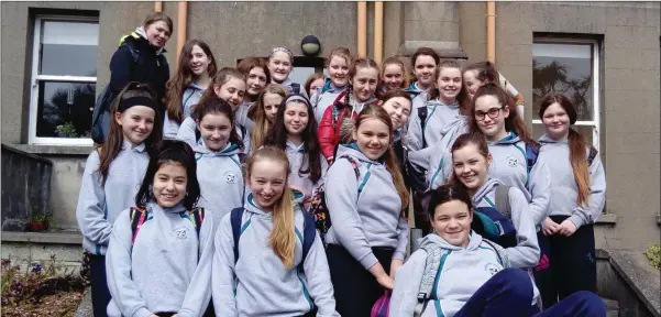  ??  ?? First year students from Dominican College Wicklow pictured on their retreat in the Ecology Centre last week.