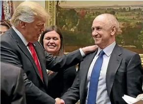  ?? GETTY IMAGES ?? Chris Liddell, right, with former US President Donald Trump, has withdrawn from the race to head the OECD.