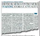  ??  ?? La pagina del Corriere Fiorentino di mercoledì con la lettera di Sarti