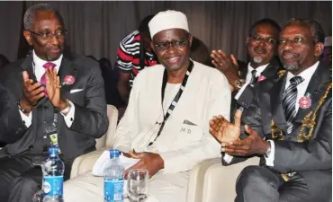  ?? Photo: Ikechukwu Ibe ?? From left: Former Vice President Institute of Directors (IOD), Chief Chris Okunowo; Former DG (NIIA)/ Keynote Speaker, Prof. Bola Akinterinw­a; and IOD’s President, Ahmed Rufai Mohammed, during the 2018 Annual Directors’ Conference in Abuja yesterday