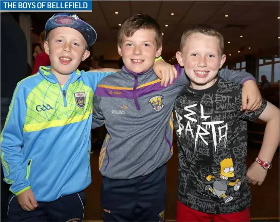  ??  ?? Barry Kennedy, Cian Murphy and Jake Fortune at Rory’s Stories in Bellefield GAA Complex.