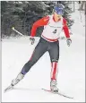  ?? SUBMITTED PHOTO ?? Caitlin Campbell competes in the cross-country skiing portion of a biathlon competitio­n.