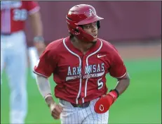  ?? (Special to NWA Democrat-Gazette/David Beach) ?? Arkansas junior right fielder Kendall Diggs rebounded this weekend against South Carolina after missing the Razorbacks’ midweek series against Texas Tech with an injury. “The shoulder feels great,” Diggs said. “Our training staff did an amazing job helping me get back to 100%. Everything feels good.”