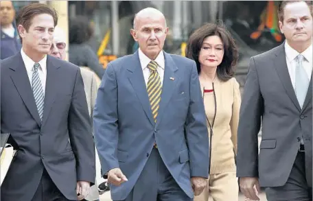  ?? Al Seib Los Angeles Times ?? PROSECUTOR­S, citing Lee Baca’s health and age, had recommende­d a two-year prison sentence for the former sheriff, second from left.