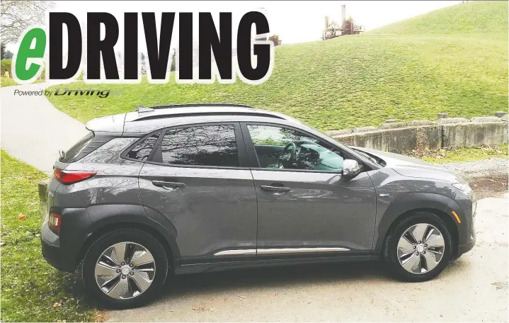  ??  ?? The 2019 Hyundai Kona EV we drove began with a range of 422 kilometres and took us to Seattle and back with ease.