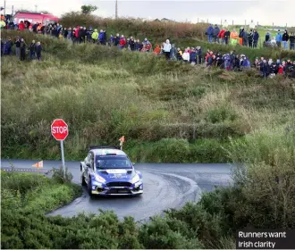  ?? Photos: William Neill ?? Runners want Irish clarity