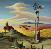  ??  ?? Thomas Hart Benton (1889-1975), Cowboy at the Well. Courtesy Kiechel Fine Art.