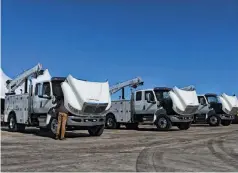  ??  ?? On top of coordinati­ng the truck inspection portion of the competitio­n, Rush Truck Centers supplied the guinea pigs: three brand-new extended cab MV series Internatio­nals with 240hp
B6.7 Cummins engines under their hoods. At the conclusion of the Skillsusa competitio­n they were delivered and immediatel­y put into service.