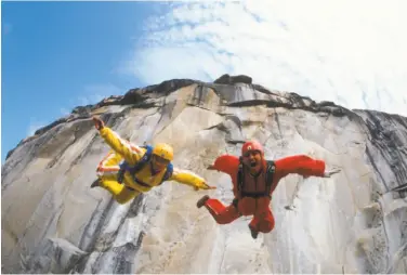  ?? Magnolia Pictures ?? Jean Boenish ( left) and her late husband, Carl Boenish, who was considered the founding father of BASE jumping and became one of its casualties, in the documentar­y “Sunshine Superman.”