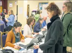  ??  ?? Decision time: Voters — like those casting ballots Monday — will determine whether Democrats retake the House, as polls predict.