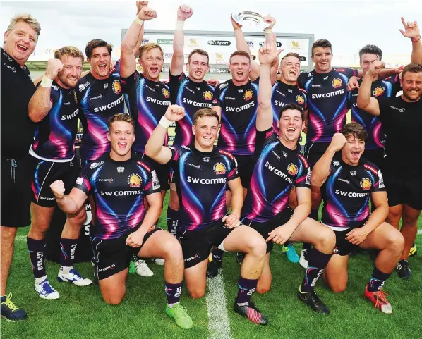  ?? PICTURES: Getty Images ?? Off to the Ricoh: Exeter Chiefs celebrate winning Group B at their home Sandy Park ground