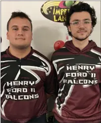  ?? GEORGE POHLY — MEDIANEWS GROUP ?? Ford seniors Andrew Florence, left, and Matthew Radjewski are going to contineure their bowling careers in college. Florence is off to Rochester University and Radjewski to Cleary University.