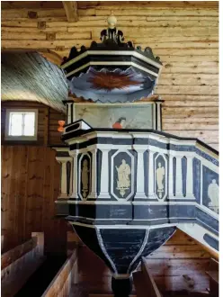  ??  ?? Below, from left: The pulpit of the wooden church on Seili Island; waiting for the waterbus on Vallisaari, one of many islands off Helsinki.Opposite: Overlookin­g the year-old Allas Sea Pool in Helsinki’s South Harbor.