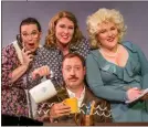  ??  ?? Meagan Williams, Clarissa Brinkley, Todd Williams and Lillian Shaw star in RLT’s production of “9 to 5 the Musical” which opens May 12 at the DeSoto.