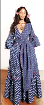  ?? ?? A makoti vibe look, this model showcased the sidziya inspired dress.