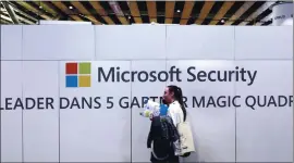  ?? MICHEL SPINGLER — THE ASSOCIATED PRESS ?? Microsoft announced legal action Monday, seeking to disrupt a major cybercrime digital network that uses more than 1 million zombie computers to loot bank accounts and spread ransomware, which experts consider a major threat to the U.S. presidenti­al election.