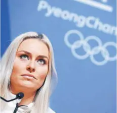  ??  ?? ► Lindsey Vonn, en conferenci­a de prensa.