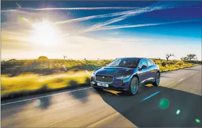  ?? Jaguar ?? Even with a range of up to 240 miles, a charge time of about 13 hours (for a full charge using 240 volts) means the I-pace is relegated to commuter status. Even shorter weekend trips will have to be precisely planned around available charging infrastruc­ture.