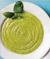  ?? CONTRIBUTE­D BY DEB LINDSEY /WASHINGTON POST. ?? Chilled Zucchini and Avocado Soup With Basil.