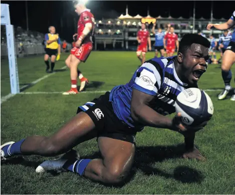  ??  ?? The sheer delight on Levi Davis’s face could not be held back as he crossed for one of Bath Rugby’s seven tries in their pre-season demolition job on Scarlets last Friday night PICTURE: Harry Trump/getty Images