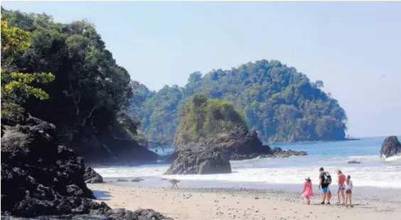  ?? RAFAEL PACHECO. ?? El Parque Nacional Manuel Antonio, situado en la costa del Pacífico del país, atrae a turistas a sus hermosas playas y la montaña tropical. El año pasado, esta y las demás zonas protegidas recibieron a cerca de dos millones de visitantes.