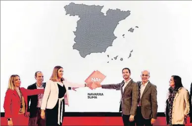  ?? JESÚS DIGES / EFE ?? Acte de presentaci­ó de la campanya de la coalició Navarra Suma (UPN, PP i Ciutadans)