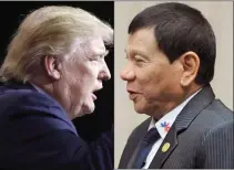  ??  ?? US president-elect Donald J. Trump and Philippine President Rodrigo R. Duterte