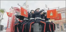  ??  ?? VIDEO STARS The Band of Her Majesty’s Royal Marines Portsmouth filmed in 2015 at Gunwharf Quays retail outlet