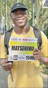  ?? (Courtesy pic) ?? Eswatini’s fastest sprinter Sibusiso ‘Swazi Bolt’ Matsenjwa.