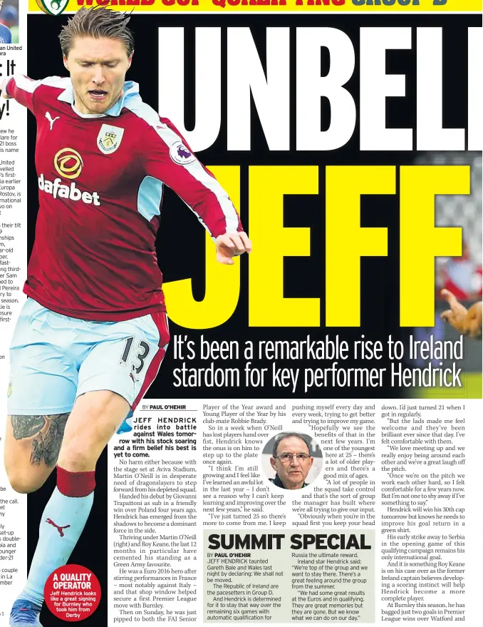  ??  ?? A QUALITY OPERATOR Jeff Hendrick looks like a great signing for Burnley who took him from Derby