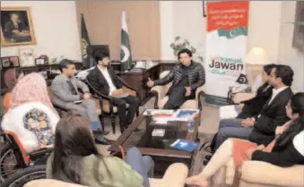  ?? -APP ?? Usman Dar, Special Assistant to PM on Youth Affairs met members of National Youth Council at PM Office.
